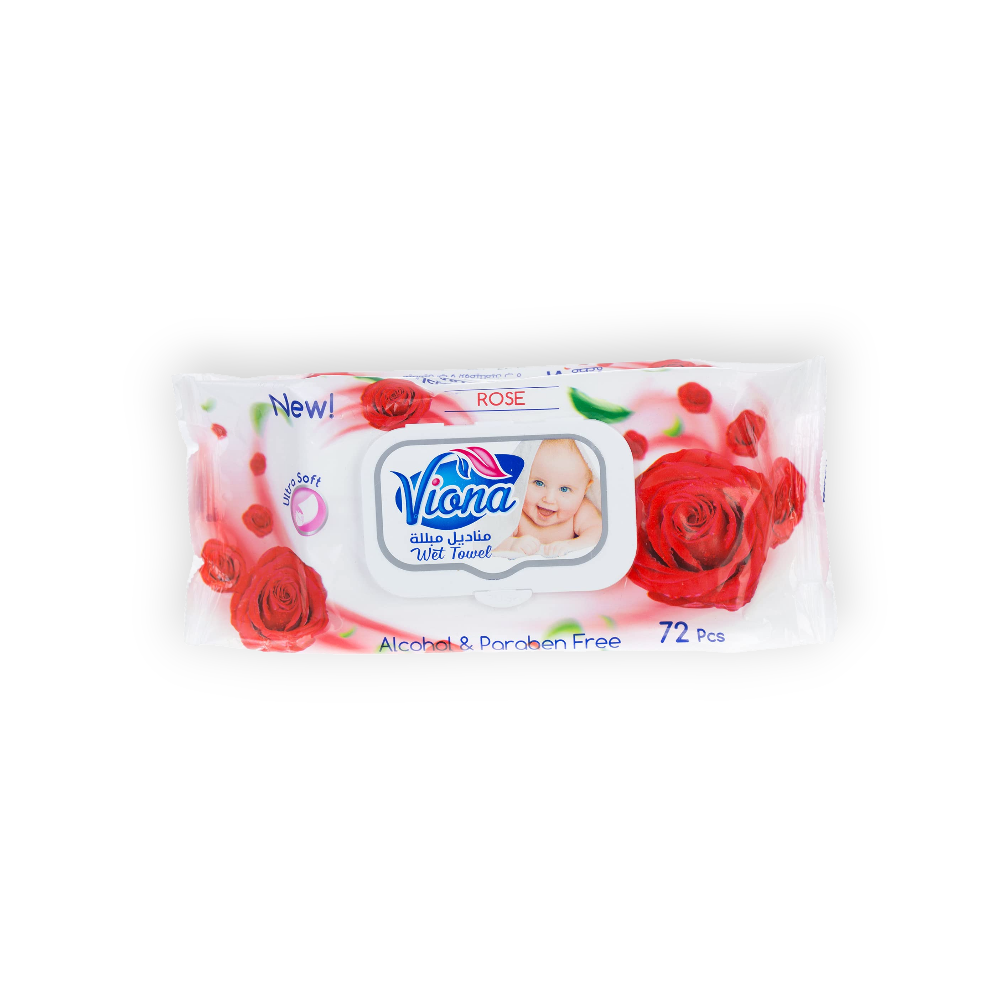 VIONA WET WIPES ROSE  120 Piece
