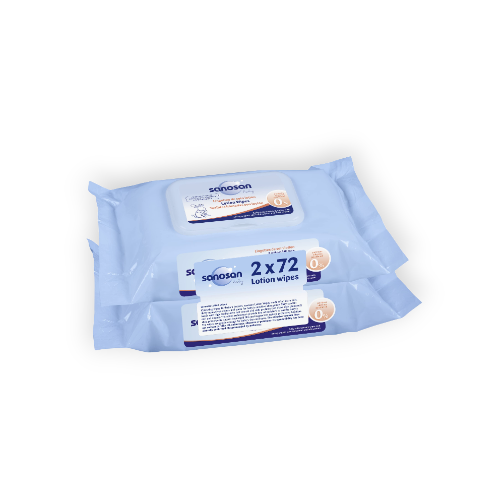 SANOSAN BABY LOTION WIPES 72 X2 WIPES