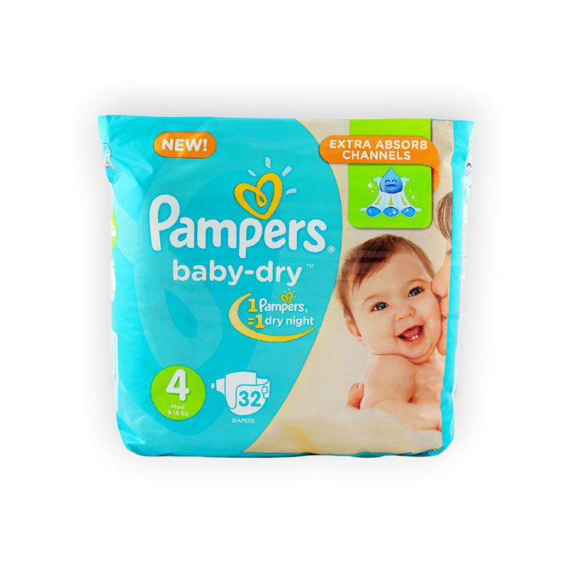PAMPERS BABY DRY SIZE (4) 32pieces