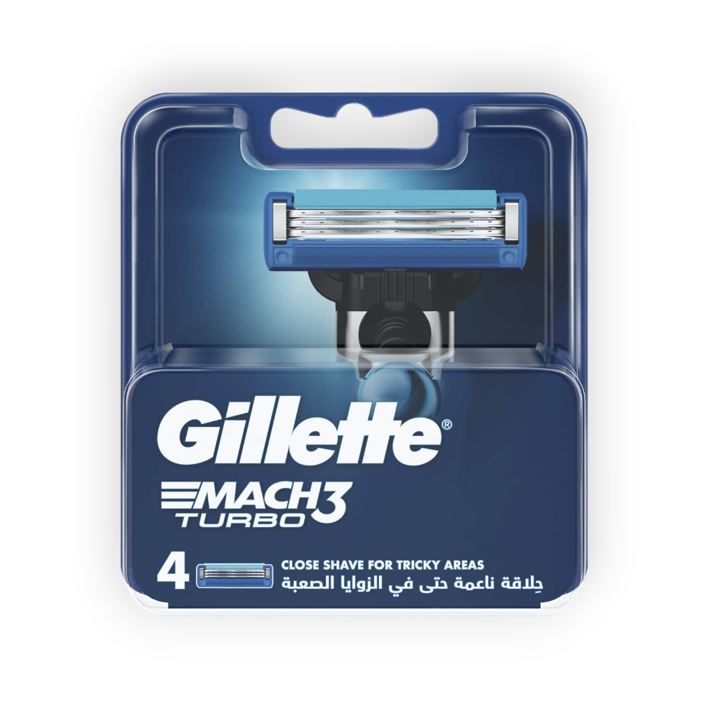 GILLETTE MACH 3 TURBO BLADES 4  Piece