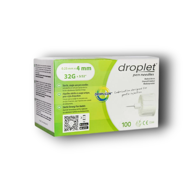 DROPLET PEN NEEDLES 4MM 100 PIECES