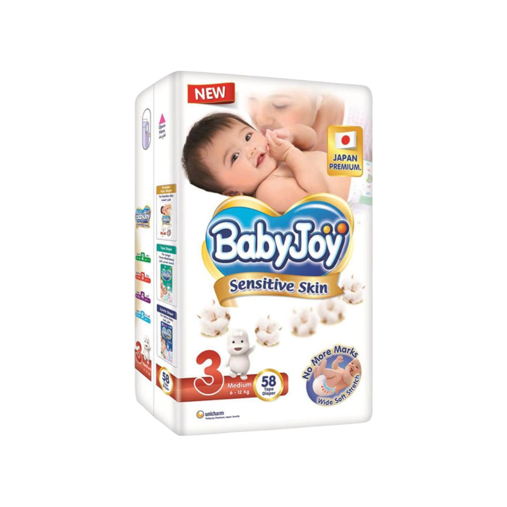BABYJOY SENSITIVE SKIN 58 DIAPERPER (3) MED