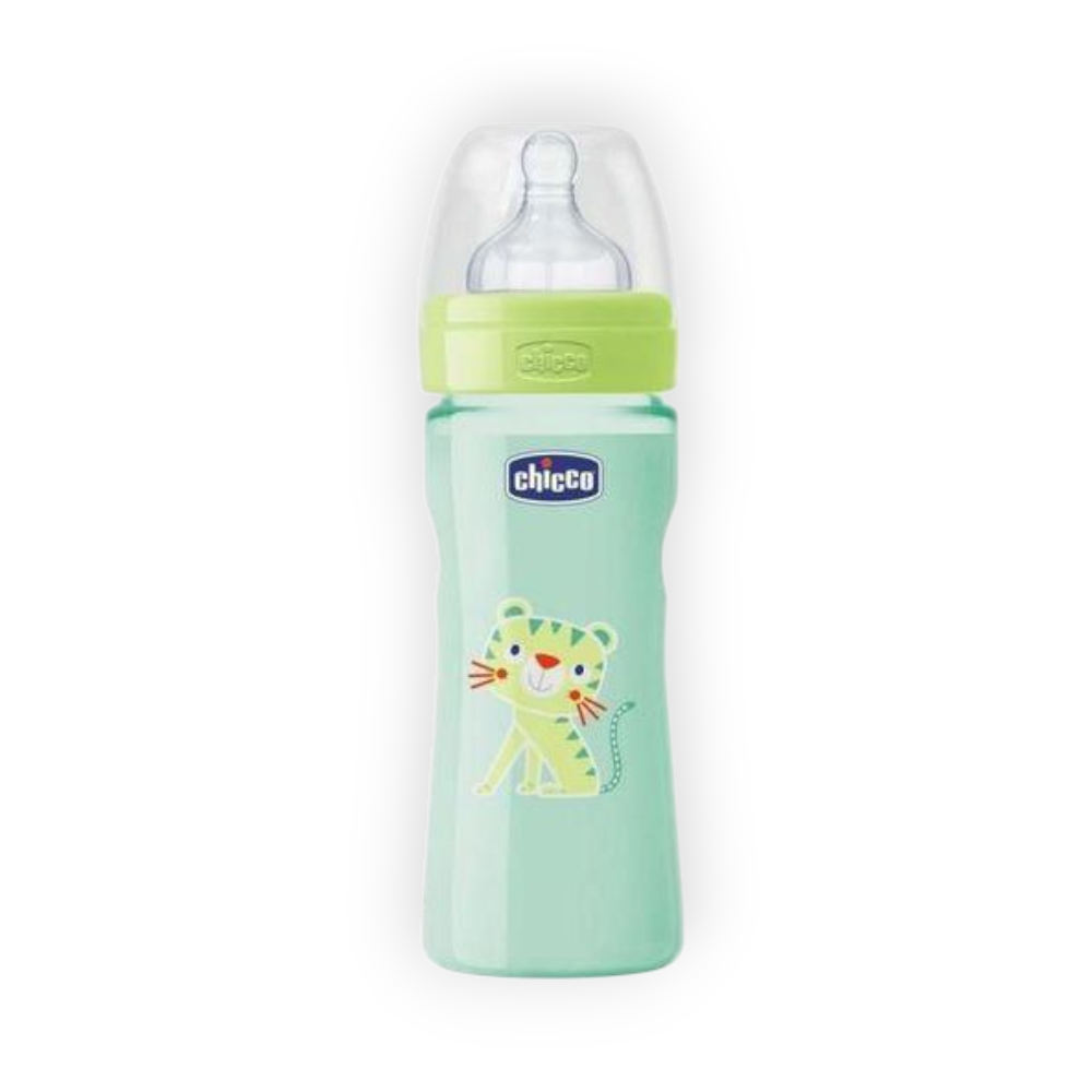 CHICCO. ببرونة زجاج 240 مل سيلكون كود 7467
