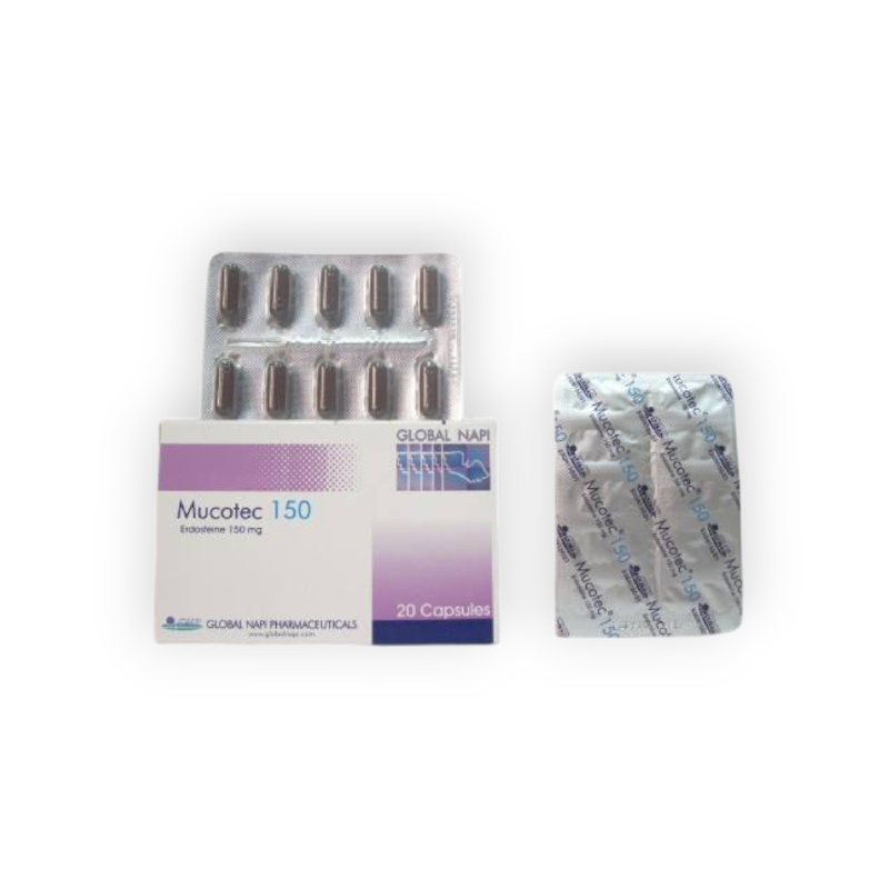 MUCOTEC 150 MG 20 CAPSULES