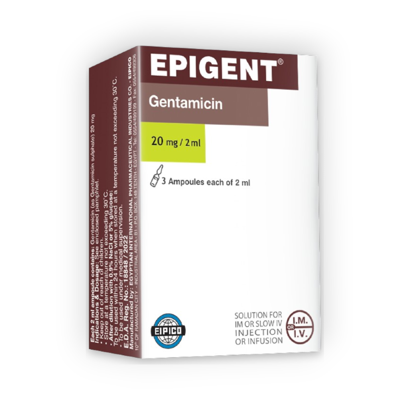 EPIGENT  20 MG / 2 ML  3 AMP