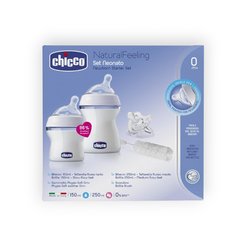 CHICCO BIBERON 150 ML+250ML+TEAT   set