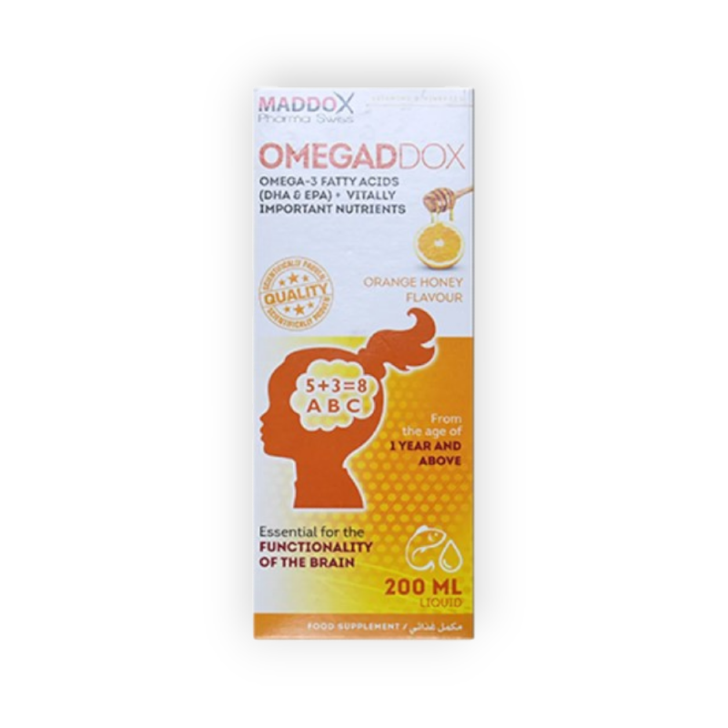 OMEGADDOX 1000MG LIQUID ORANGE FLAVOUR 200ML