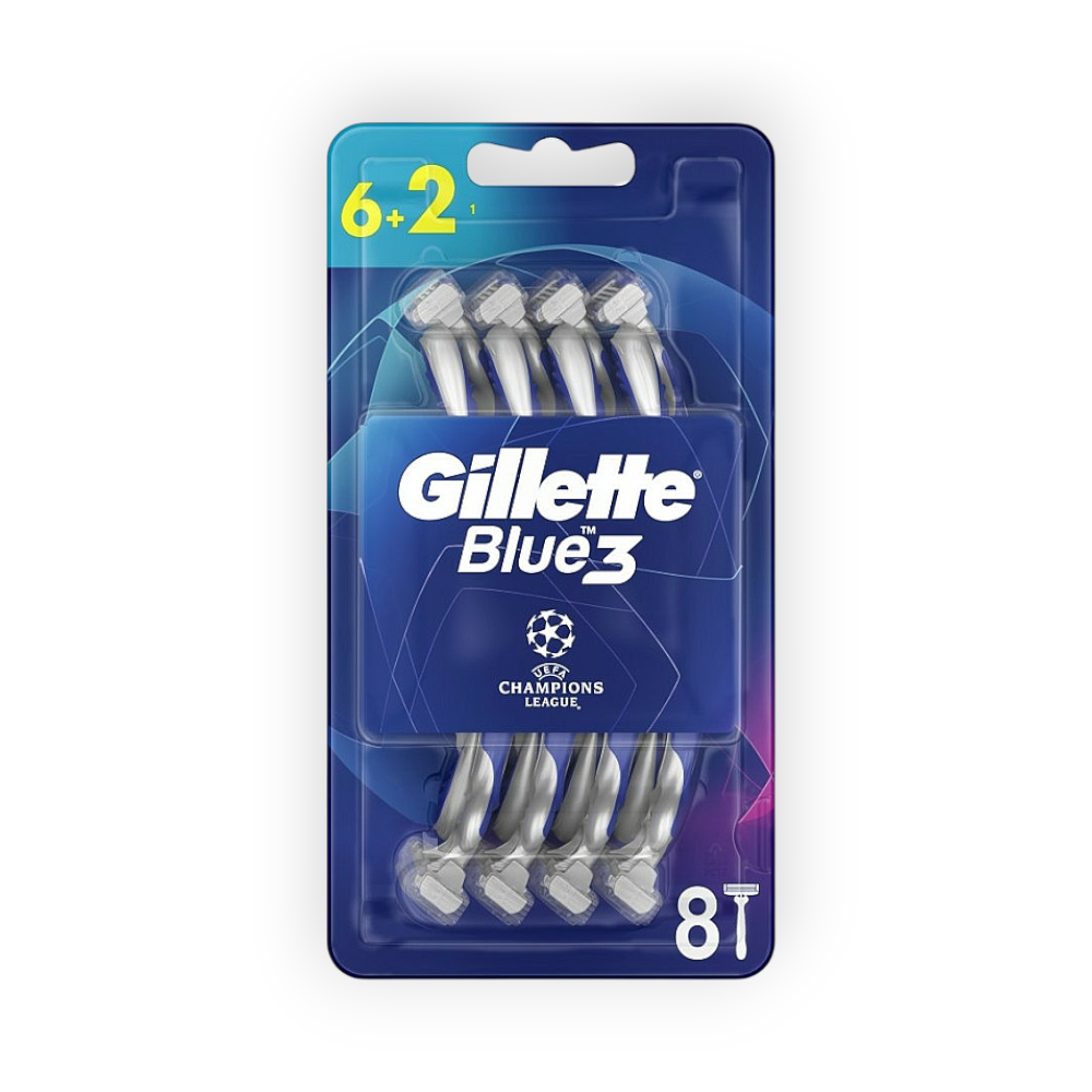 GILLETTE BLUE 3 CHAMPIONS LEAGUE 6+2PCS
