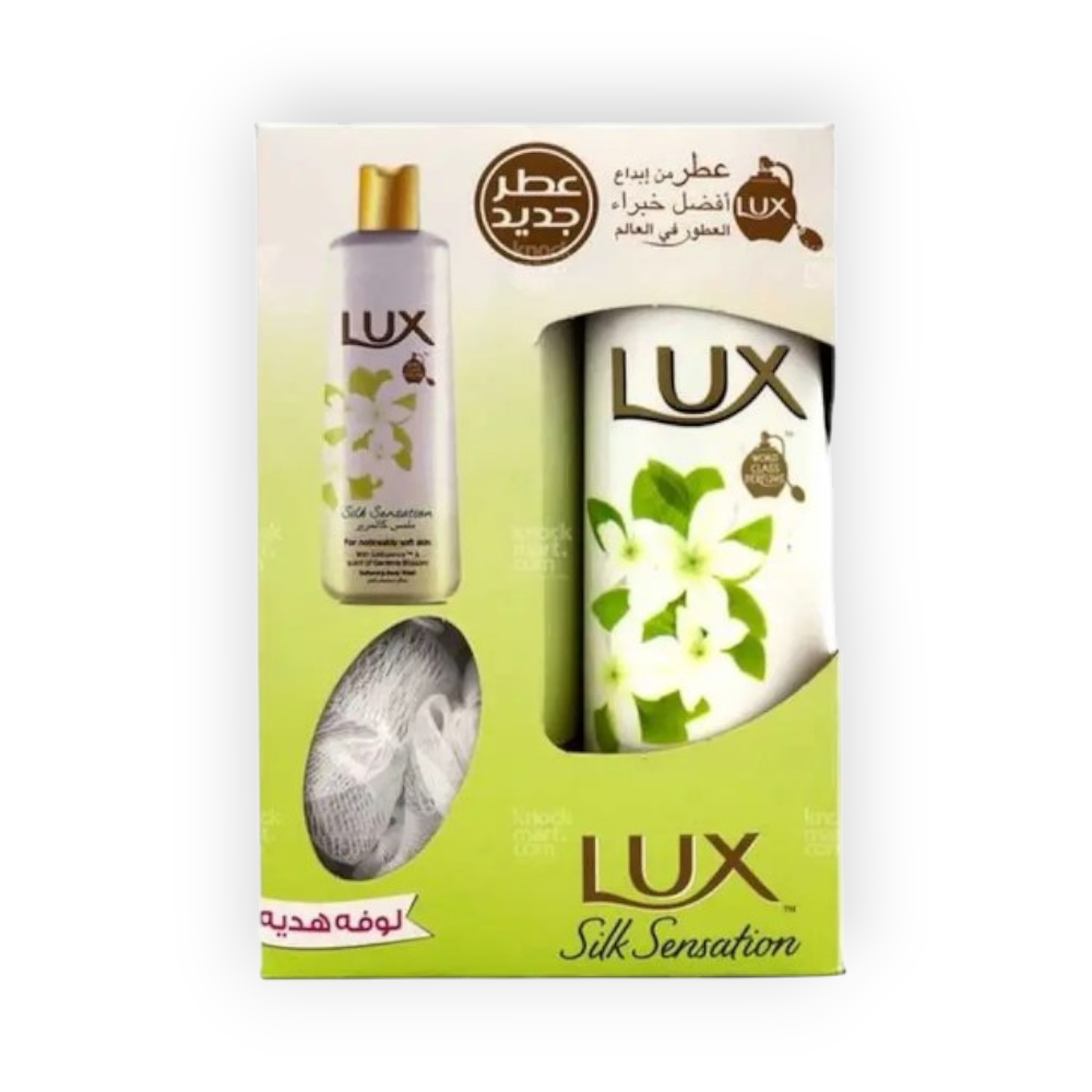 LUX SHOWER GEL SILK SENSATION 250ML + LOOFA
